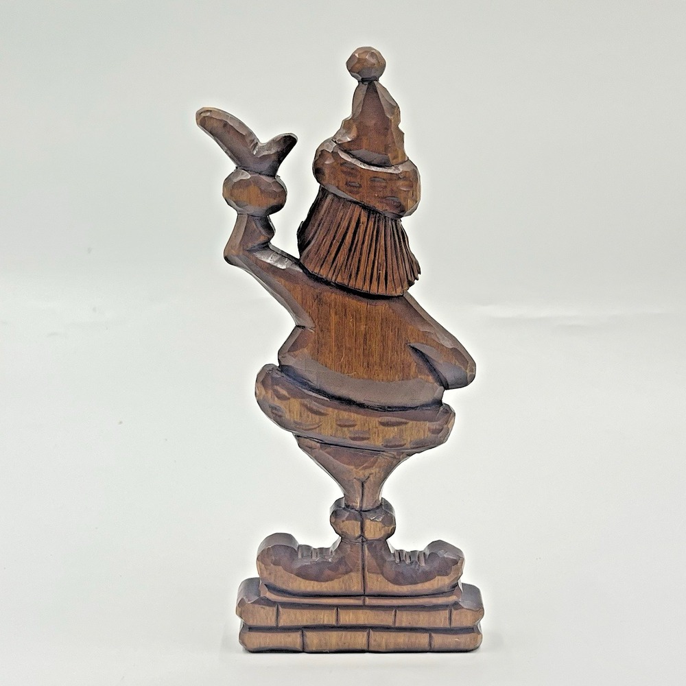 Hand Carved Wooden Waving Santa Folk Art - Picture 3 of 6